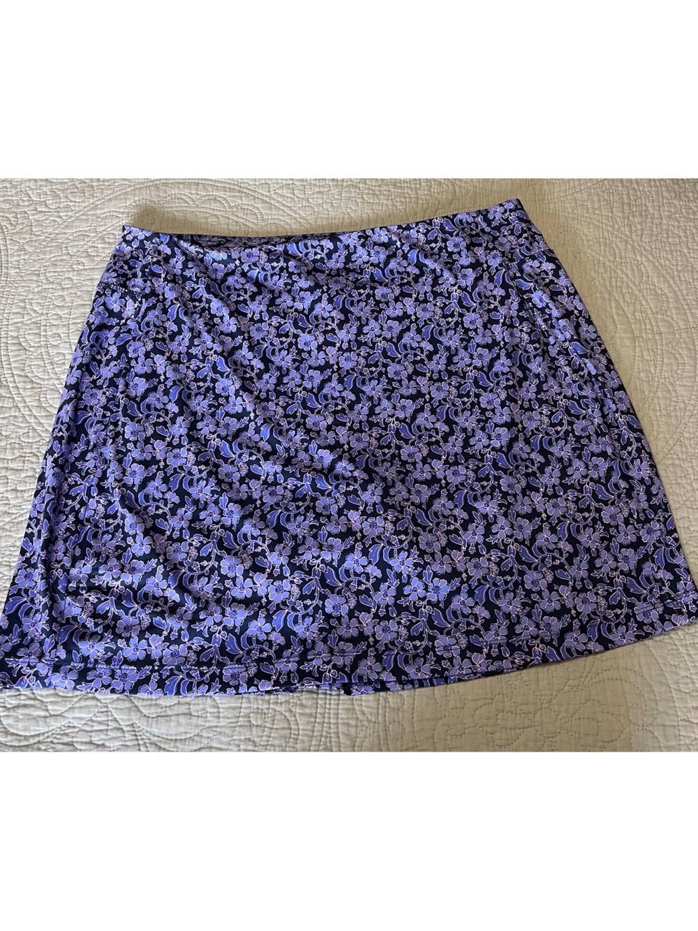 Purple Floral Stretch Mini Skort